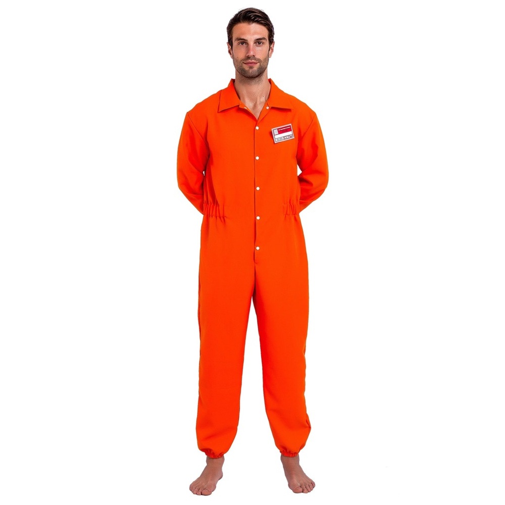 Spooktacular Creations Prisoner Escaped Inmate Coverall Costume with Name Tag